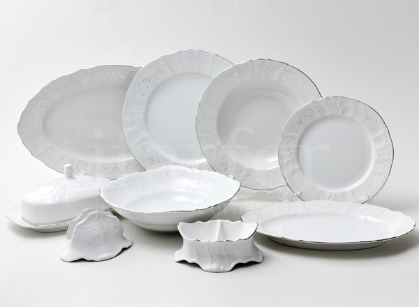 Table Set Bernadotte Platinum Pattern 6/25 Bernadotte