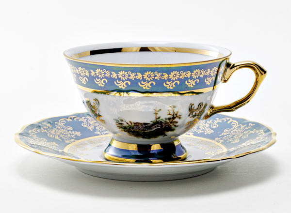 Cup and saucer tea Hunting Green. Hare Maria Teresa