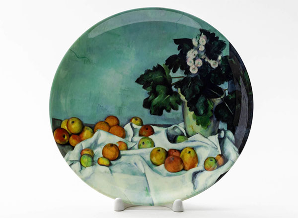 Decorative plate Cezanne Paul Still life with apples and basket with primulas