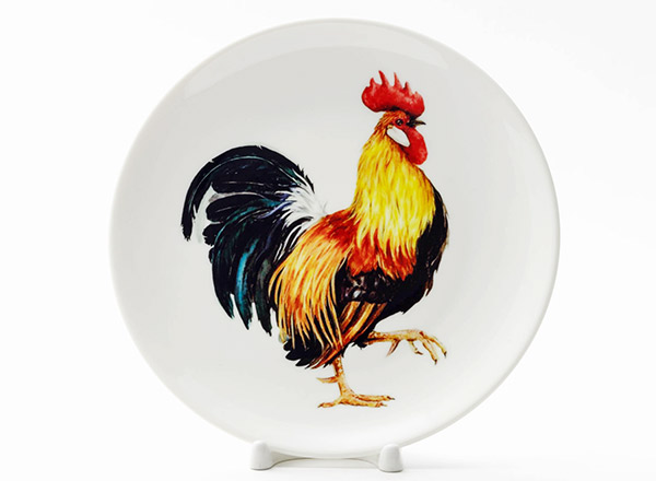 Decorative plate Unknown artist Golden comb cockerel