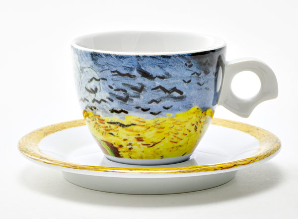 Cup and saucer Coffee Van Gogh. Birds DOVA