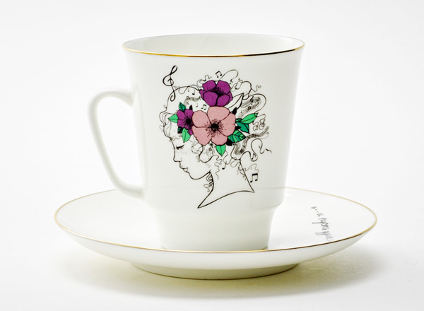Coffee cup and saucer in a gift box And let the soul sing ... May