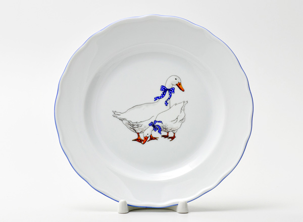 Plate dessert Geese