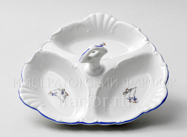 Compartmental dish 3-section Geese Botticelli
