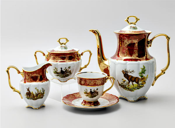 Coffee Set Hunting Red 1 6/15 Maria Teresa