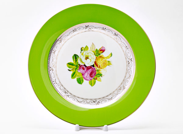 Plate flat Rainbow Green