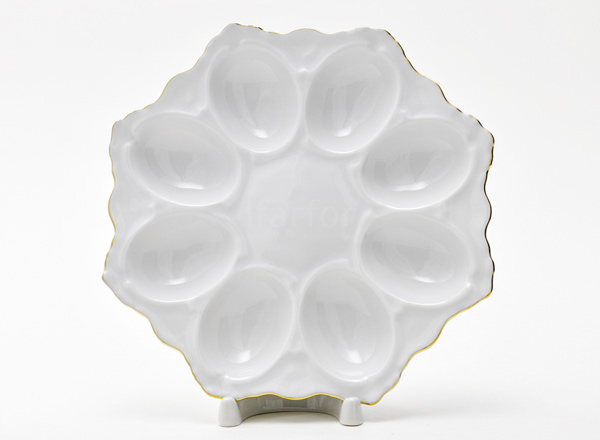 Tray for eggs White pattern Crown Round tray for 8 eggs