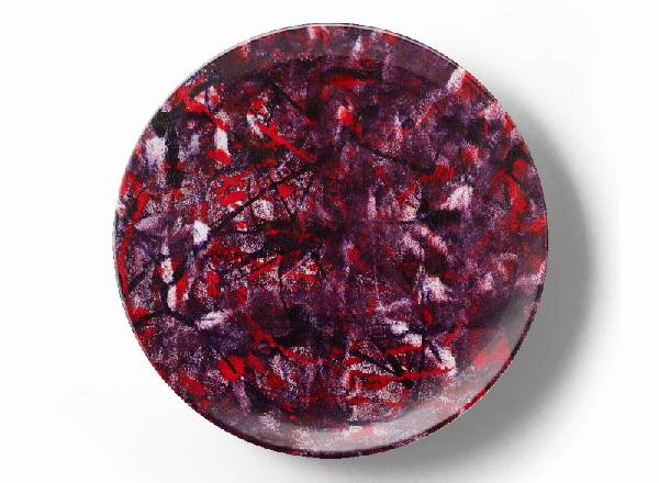 Decorative plate Greg Van Dyke Purple composition